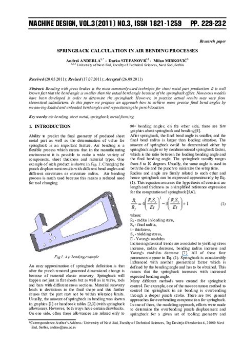 spring back calculation pdf